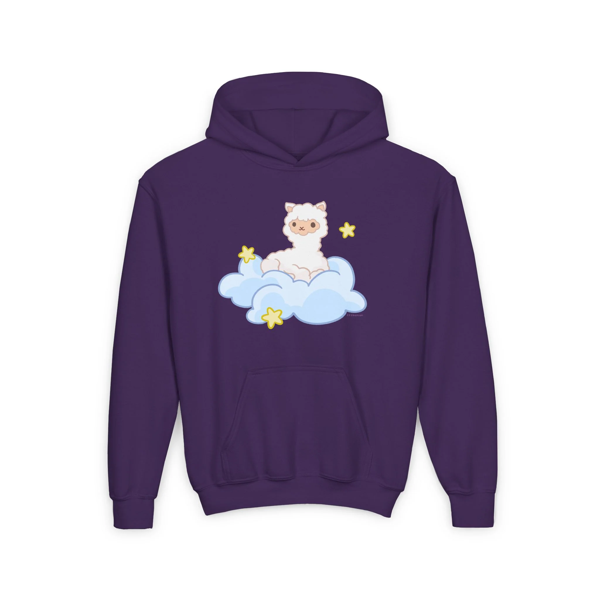 Fluffy Llama Fluffy Cloud Youth Heavy Blend Hooded Sweatshirt - Image 13