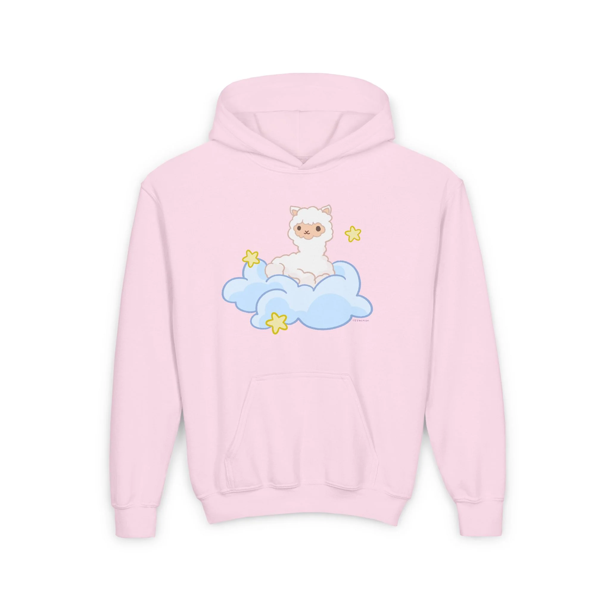 Fluffy Llama Fluffy Cloud Youth Heavy Blend Hooded Sweatshirt - Image 14